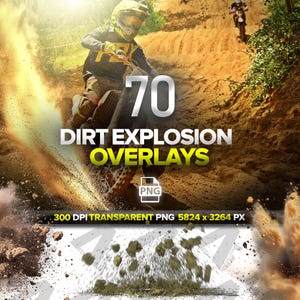 70 nakładek na Photoshopa: Wybuch kurzu, Unoszący się kurz, Rozpryski piasku i błota, Nakładki sportowe, Pobieranie cyfrowe