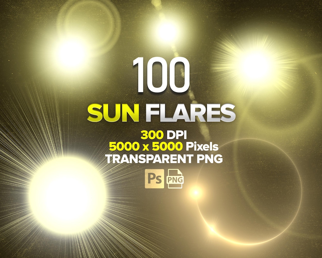 Sun Overlay Vector 100 Sunflare Overlays for Photoshop, Sunlight Overlays, Sunset Overlays ...