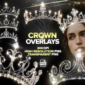 Princess Crown Overlays, Royal Crowns, Tiara Star Crown PNG, Photoshop Overlay, Celestial Spike, Fine Art Photography, Digital Download