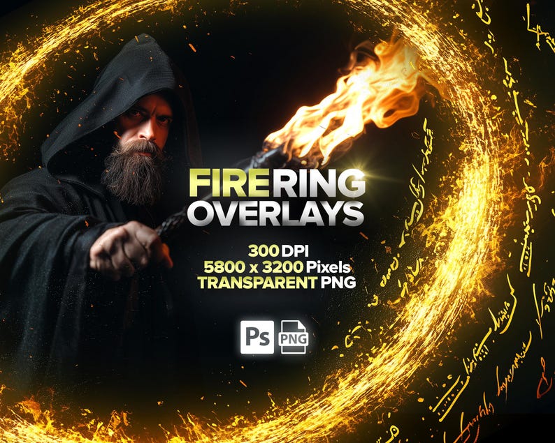Fire Ring Overlays, Fire Rings For Photoshop, Fireballs, Flame Circles, Backdrop Rings, Transparent PNG image 1