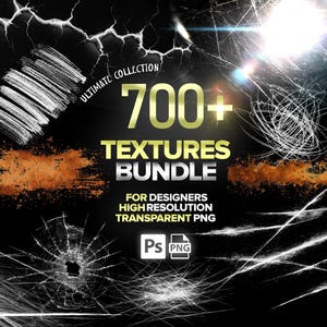 750+ Texture Overlay Bundle, Grunge, Cracks, Vintage, Effects for Photoshop and Canva