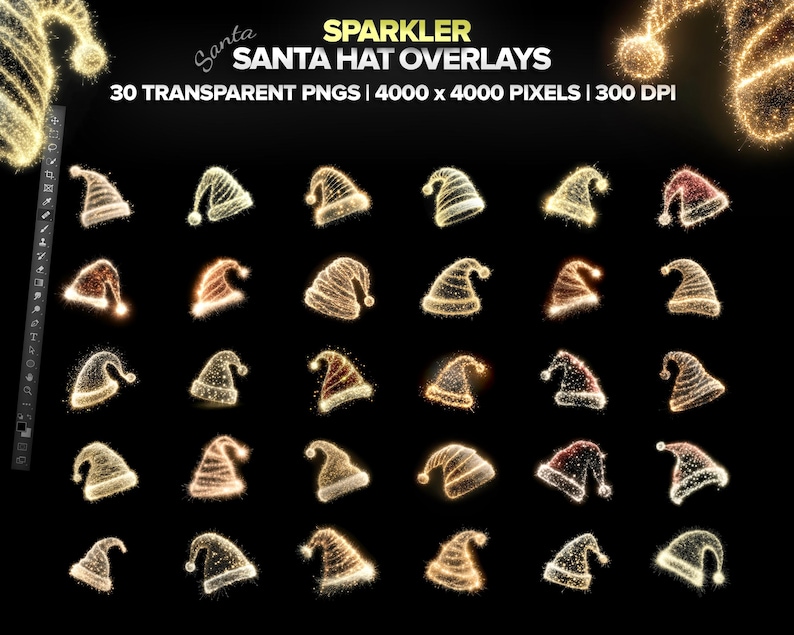 Santa Hat PNG Overlays, Realistic Christmas Hats, Photoshop (digital ...