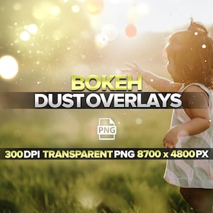 Bokeh Dust Overlays, Photoshop Overlay, Glitter Dust, Floating Dust, Falling Dust, Gold, DOWNLOAD