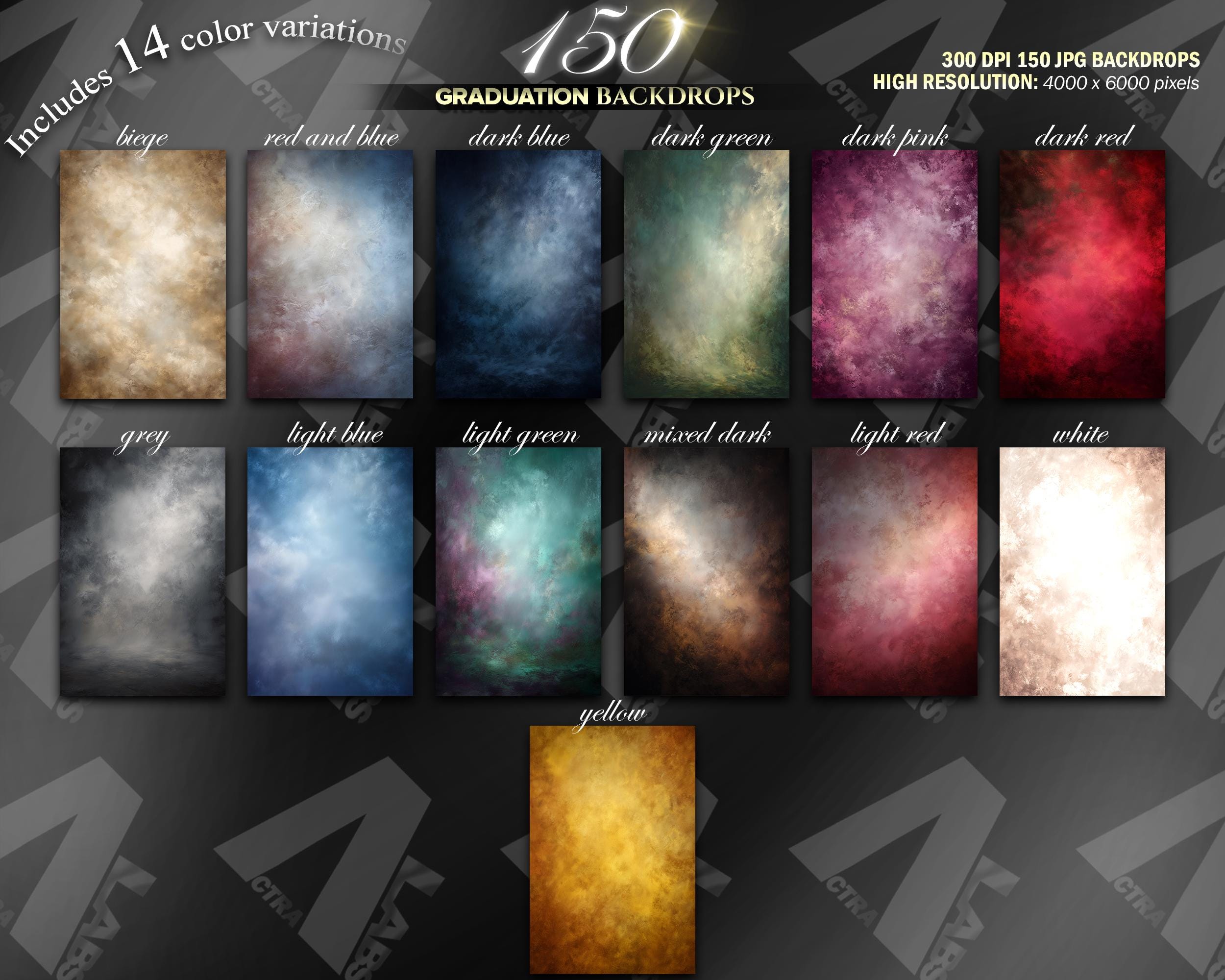 150 Graduation Digital Backdrops Bundle, Senior Photo Backgrounds, Fine ...