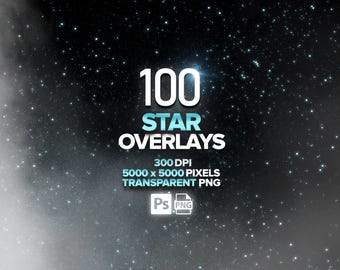 100 Night Sky Overlays, Transparent Png, Starry Night Photoshop Overlays, Galaxy, Moon, Milky Way, Starlight Overlay, Digital Download