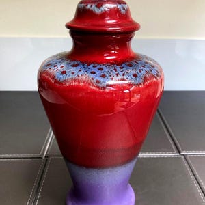 Exhibition Poole Pottery Dome-Lidded Vase Hand Painted By Karen R Ford In 2003