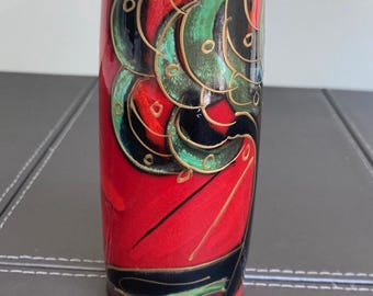 Anita Harris Art Deco "Tree and Sun "  Vase Personally Gold Signed By The Artist