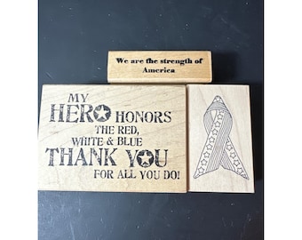 Military Patriotic Heroes, Strength of America, Patritism Rubber Stamp Bundle