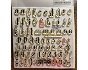CTMH D1296 Chocolate Alphabet & Numbers Cling Stamp Set
