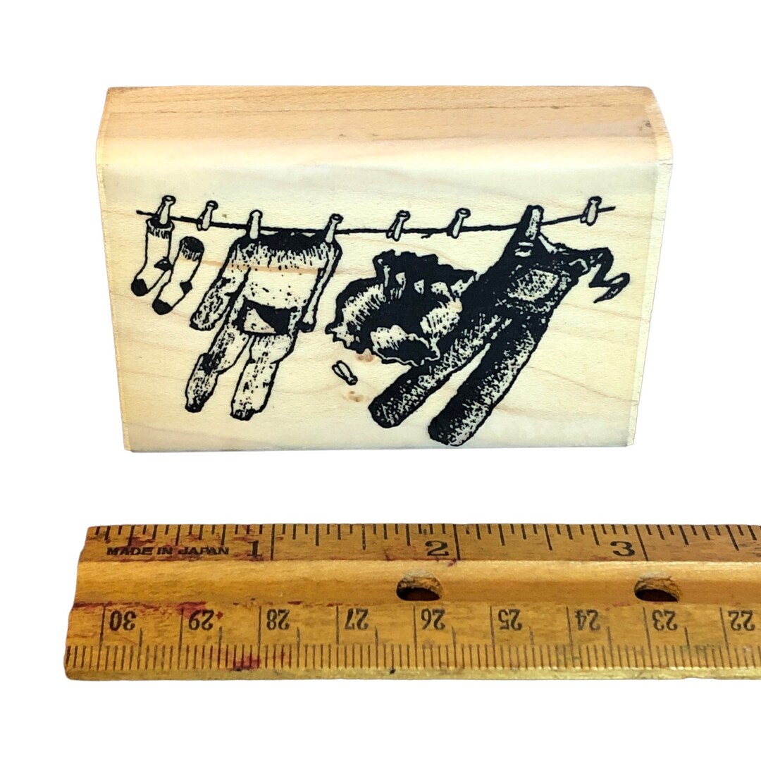 River City Rubber Works Clothes Line 0744K Rubber Stamp, Vintage Clothes Line Etsy