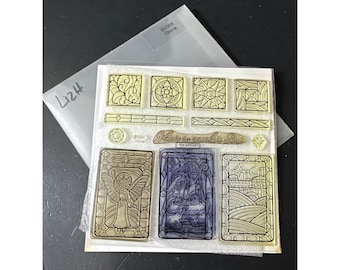 CTMH D1305 Gloria Stained Glass Acrylic Stamps