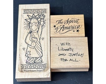 Whipper Snapper Designs Statue of Liberty Patriotic 4th of July Stamp Bundle