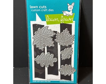 Lawn Fawn Maple Leaves Stitched Die Set with Magnetic Storage