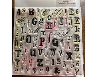 CTMH D1221 Delightful Alphabet & Number Stamp Set