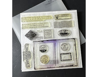 D1207 CTMH Vintage Postcard Acrylic Stamps