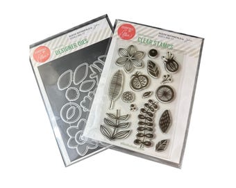 Essentials By Ellen Rustic Botanicals Clear Stamps & Designer Dies Set