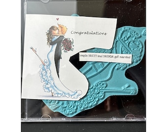 Stamping Bella Wedding Couple Brett & Brenda Get Married Rubber Stamp