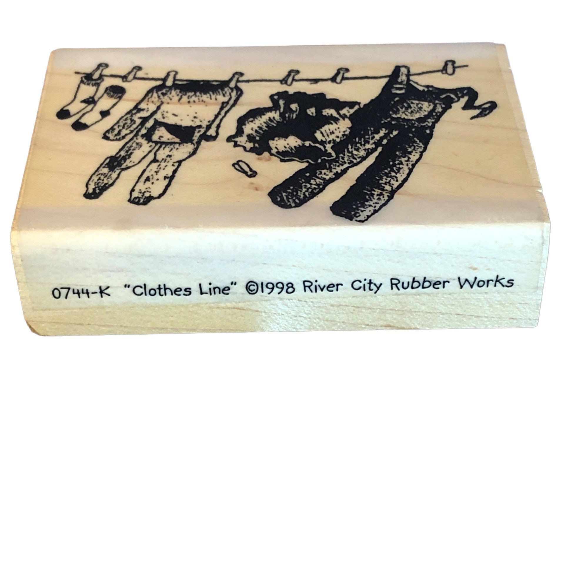 River City Rubber Works Clothes Line 0744K Rubber Stamp, Vintage Clothes Line Etsy
