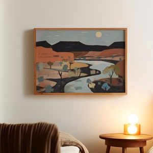 Blues del desierto / Descarga digital / Arte mural imprimible / Desierto / Póster vintage de parque nacional / Pintura al óleo / TODOS LOS HERMOSOS CABALLOS