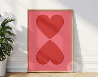Reflected Heart Print, Poster, Wall Art, Digital Art, Trendy, Room Decor, Apartment Decor