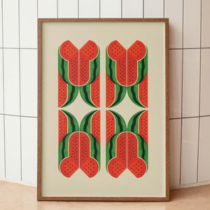 Watermelon Poster | Kitchen Wall Art | Hand Drawn | Digital Prints
