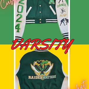 Custom Made Glitter Crop Varsity Jacket
