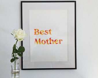 Regalo del Día de la Madre: Mejor Madre: arte en colores pastel al óleo para el Día de la Madre, regalos del Día de la Madre, ideas para el Día de la Madre, Día de la Madre, regalo para mamá