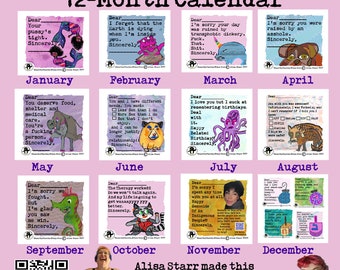 2024 Snarky Cards 12-Month-Calendar