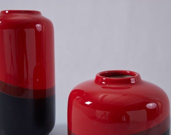 Modern simple red ceramic vase ornaments