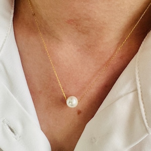 Single Pearl Choker - Single Freshwater Pearl Necklace, Bridal Freshwater Pearl, Everyday Pearl Necklace, Bridesmaid Necklace, Wedding Gift