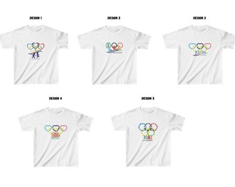 Paris 2024 Olympics Kids T-Shirt / Design for Young Athletes Kids Olympic T Shirt/Summer Games shirt/Travel To France for 2024 Olympics