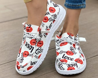 Vulcanize Shoes 2024, Summer Fashion Women, Ladies Casual Flats Convenient Slip on Loafers,Comfortable Outdoor Sports Sneakers,