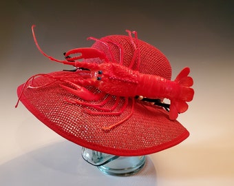 Surreal Lobster Dali Open Weave Hat