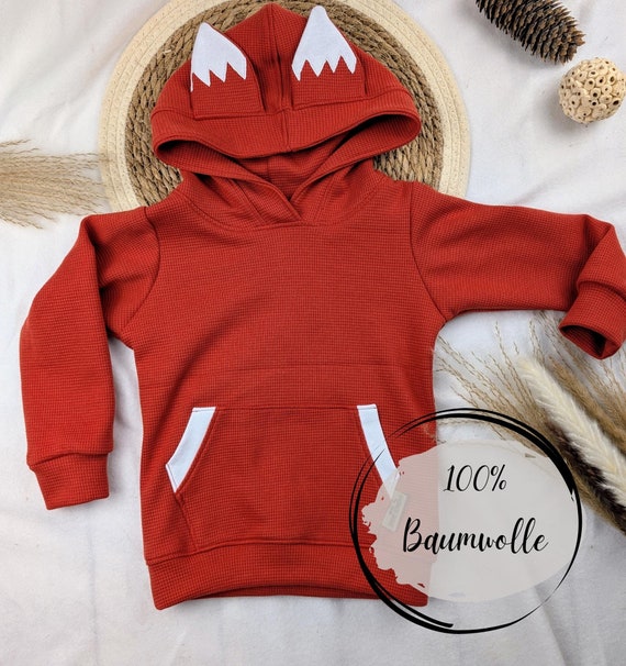 Kinder Hoodie Fuchs Pullover Kind Fuchs aus Waffeljersey 100