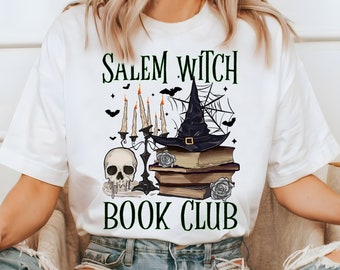 Salem Witch Buchclub PNG, Buchleser Png, Zauberbuch Png, Gruselige Saison Png, Halloween Sublimationsdesign, Spooky Vibes Png, Retro Designs