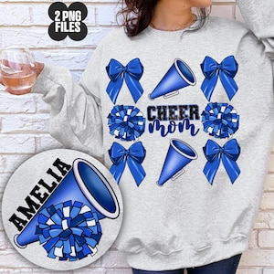 Cheer Mom Png, Coquette Cheer PNG, Cheerleading PNG, Blue Cheer Png, Cheer Png, Custom Cheer Png, Blue Team Mascot Png, Cheer Sublimation
