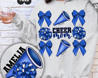 Cheer Mom Png, Coquette Cheer PNG, Cheerleading PNG, Blue Cheer Png, Cheer Png, Custom Cheer Png, Blue Team Mascot Png, Cheer Sublimation