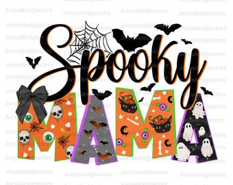Spooky Mama Halloween PNG, Halloween Mom Design, Spooky Mama Png, Coquette Halloween Png, Spooky Season Png, Retro Halloween, Fall, Mama Png