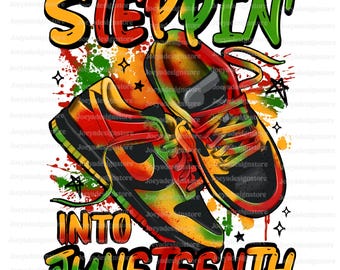 Steppin' Into Juneteenth png-sublimatieontwerp, Juneteenth png, Black History png, 1865 Vibes png, Juneteenth-sneaker png, Black Power png
