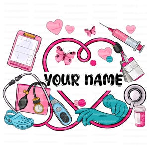 Personalized Nurse Png Sublimation Design Download, Nurse Png, Nursing Png, Custom Name Nurse Png, Nurse Life Png, Sublimate Design Download