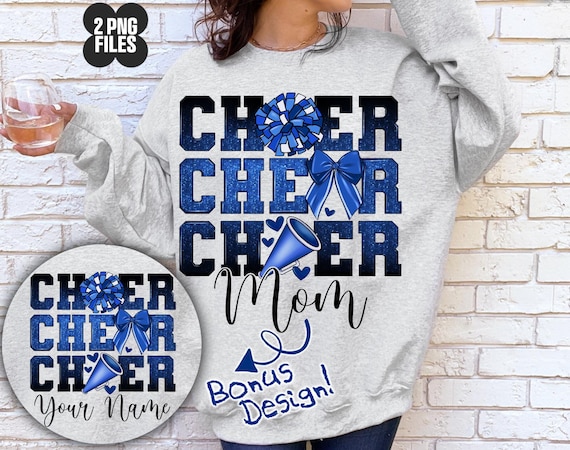 Cheer Mom Png, Coquette Cheer PNG, Cheerleading PNG, Blue Cheer Png, Cheer Png, Custom Cheer Png, Blue Team Mascot Png, Cheer Sublimation
