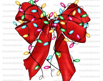 Christmas Light Coquette Bow PNG, Christmas Season Png, New year PNG, Christmas png, Retro Christmas PNG, Merry Christmas Png, Coquette Bow