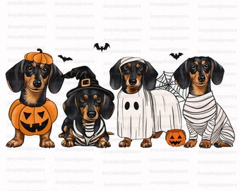 Dachshund Halloween Dog Png, Trick or Treat Cute Puppy, Dachshund Png, Weenie Dog Png, Halloween Png, Spooky Season, Halloween Ghost Dog Png