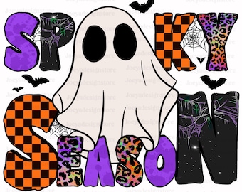 Spooky Season PNG, Halloween Sublimation Digital Design Download, Cute Ghost Png, Spooky Girl Png, Trendy Png, Pumpkin Png, Spooky Vibes PNG
