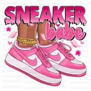 Sneaker Babe PNG, Sneaker Girl Png, Sneaker Matching, Urban Girl Png, Sublimation Design Download, Sneaker Life Png, Sneaker Head Png, Pink
