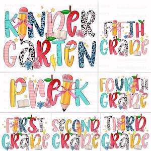 Retro Back to School Png Bundle, Teacher Png, Retro Teacher Png, First Day Of School, School Png, Kindergarten 1st/2nd/3rd Grade, Team Grade
