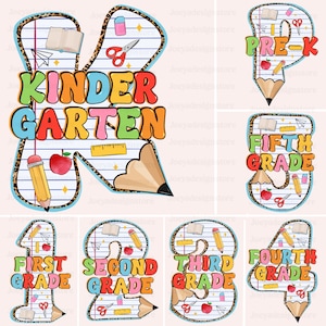 Retro Back to School Png Bundle, Teacher Png, Retro Teacher Png, First Day Of School, School Png, Kindergarten 1st/2nd/3rd Grade, Team Grade