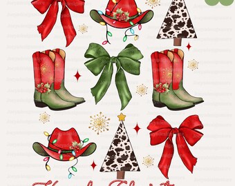 Howdy Christmas Png, Western Weihnachten Png, Weihnachtszeit Png, Neues Jahr, Retro Weihnachten PNG, Frohe Weihnachten Png, Cowboy Weihnachten Png