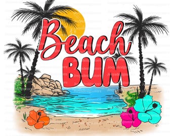 Beach Bum Png, Summer Sublimation Png, Retro Beach Design, Beach Lover Design, Retro Summer Png, Summer Vibes Svg, Tropical Png, Beach Png