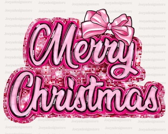 Coquette Pink Christmas PNG, Merry Christmas Pink Png, New Year, Retro Christmas PNG, Merry Christmas Png, Christmas Glitter Png, Santa Png